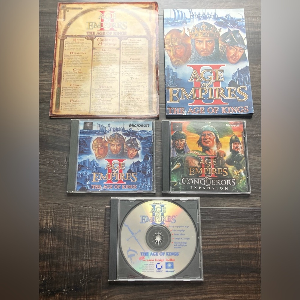 Age Of Empires II 2 Gold Edition PC Computer Game 2002 w/ Scenario Design Kit